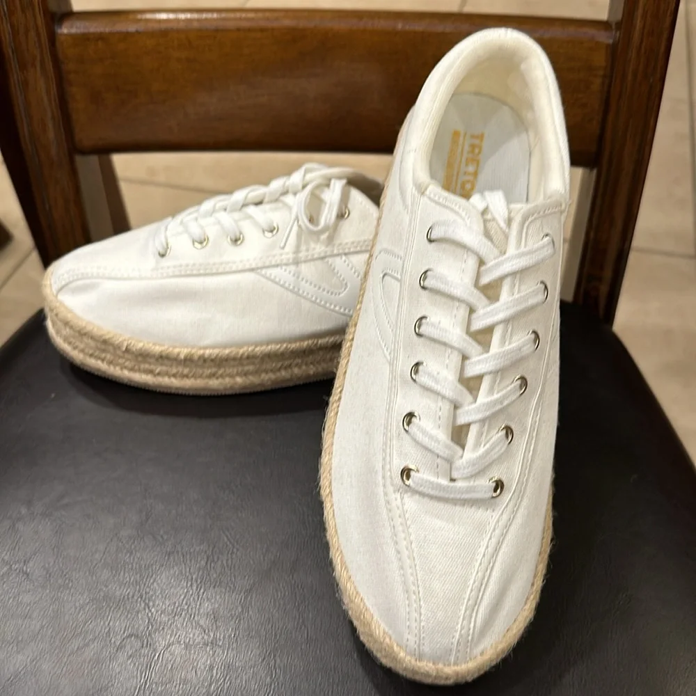 Tretorn Nylight Plus Espatrilles for Women White Size 11 like New Platforms